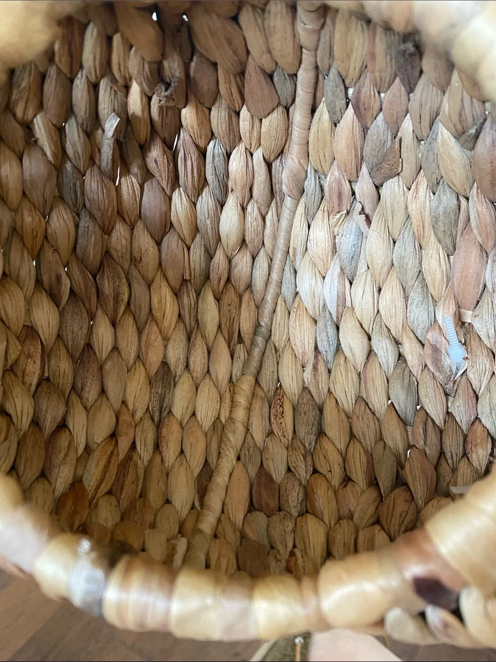 Pottery Barn Kids Brown and White Handwoven Hanging Basket with sloth Detail